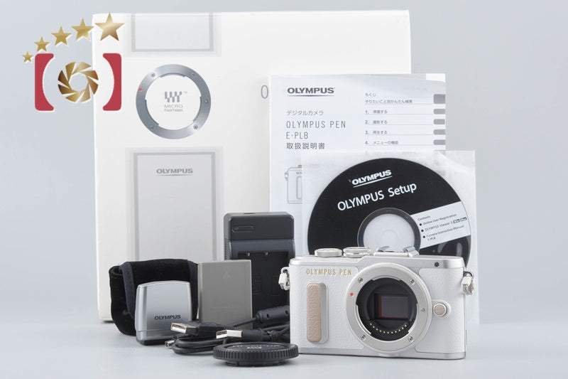 中古】OLYMPUS オリンパス PEN E-PL8 ホワイト ミラーレス一眼カメラ