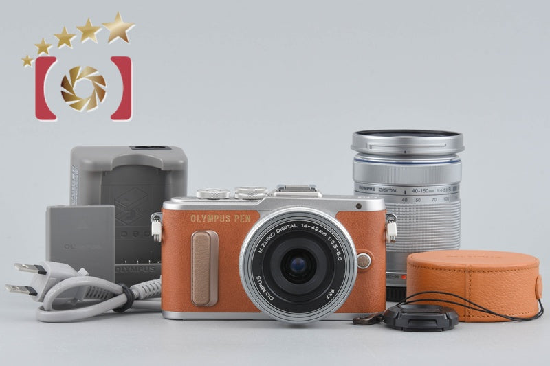 中古】OLYMPUS オリンパス PEN E-PL8 EZ ダブルズームキット ブラウン
