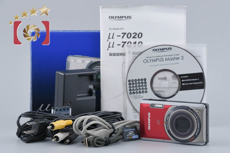 中古】OLYMPUS オリンパス μ-7020 レッド コンパクトデジタルカメラ 元