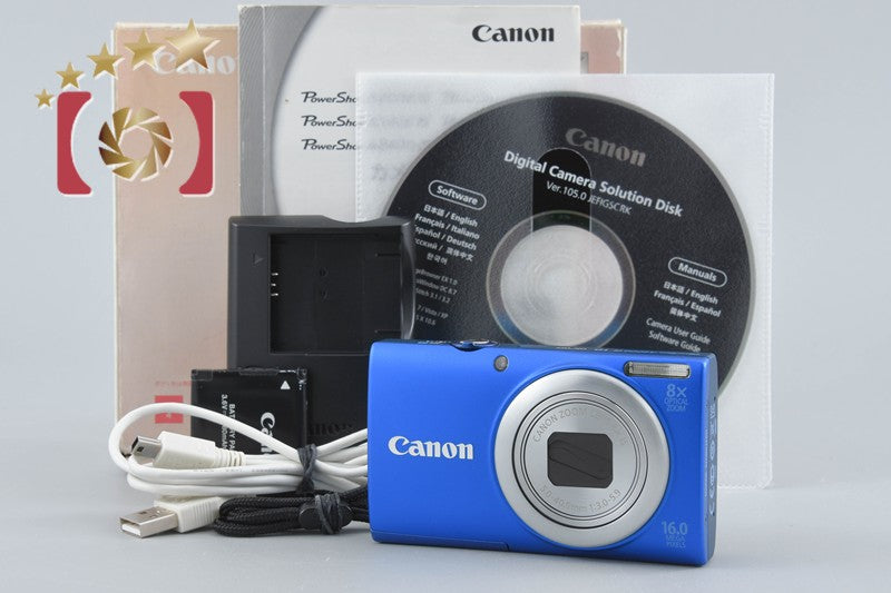 中古】Canon キヤノン PowerShot A4000 IS ブルー コンパクトデジタル