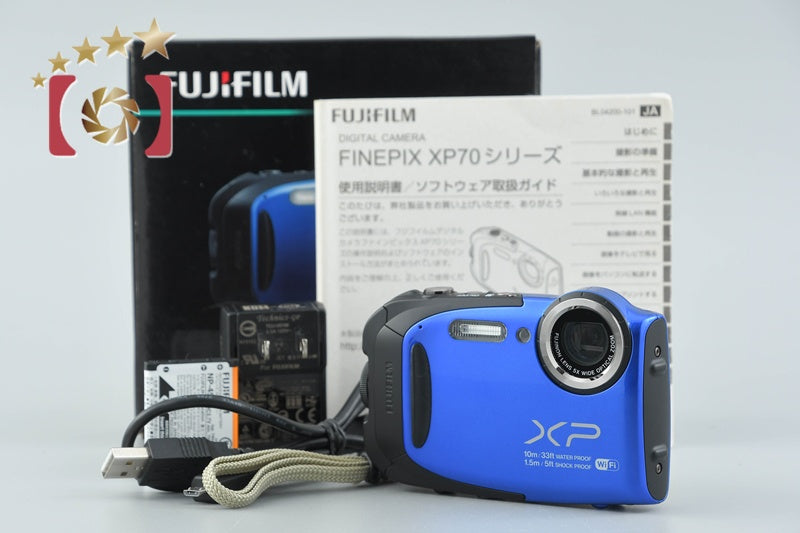中古】FUJIFILM 富士フイルム FINEPIX XP70 ブルー コンパクトデジタル