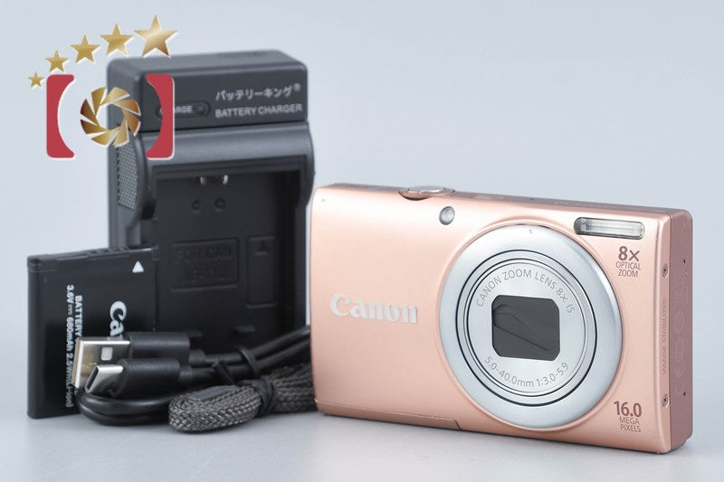 中古】Canon キヤノン PowerShot A4000 IS ピンク コンパクトデジタル