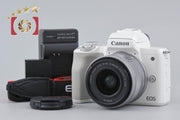 [Used] Canon EOS Kiss M EF-M 15-45 IS STM Lens Kit White