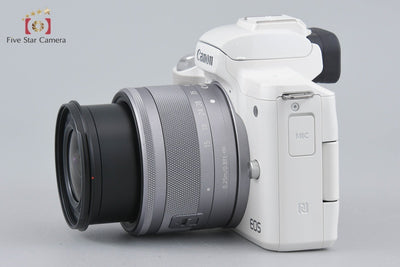 [Used] Canon EOS Kiss M EF-M 15-45 IS STM Lens Kit White