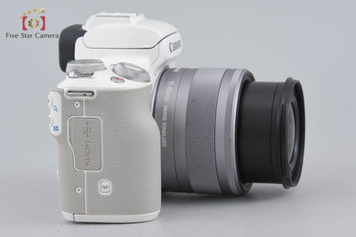 [Used] Canon EOS Kiss M EF-M 15-45 IS STM Lens Kit White