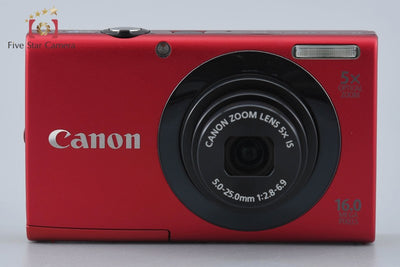 [Used] Canon PowerShot A3400 IS Red Compact Digital Camera with Original Box