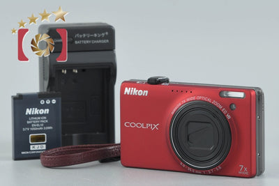 [Used] Nikon COOLPIX S6000 Flash Red Compact Digital Camera