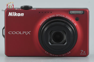 [Used] Nikon COOLPIX S6000 Flash Red Compact Digital Camera
