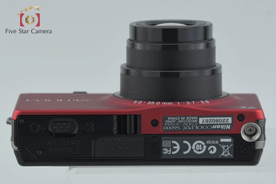 [Used] Nikon COOLPIX S6000 Flash Red Compact Digital Camera