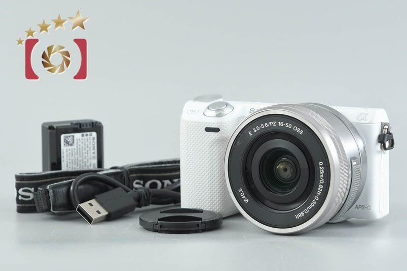 【中古】SONY ソニー α NEX-5R パワーズームレンズキット ホワイト シャッター回数僅少 多言語対応