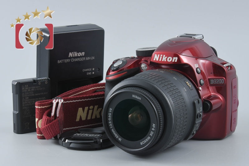 【中古】Nikon ニコン D3200 18-55 VR レンズキット レッド