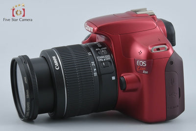 【中古】Canon キヤノン EOS Kiss X50 18-55 レンズキット レッド シャッター回数僅少