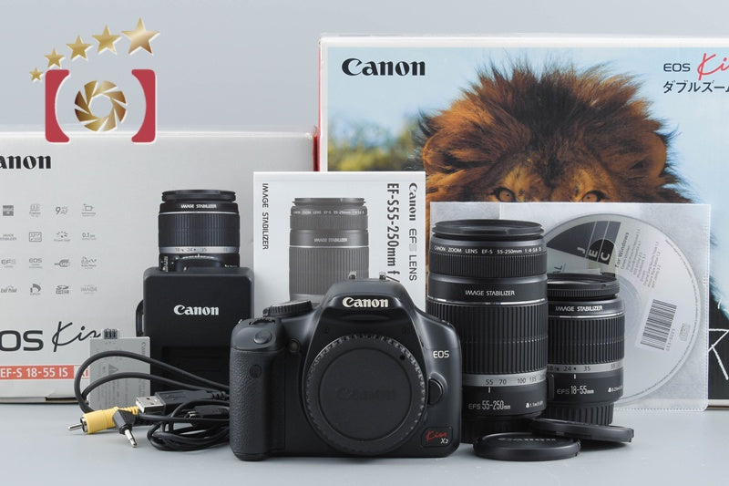 【中古】Canon キヤノン EOS Kiss X2 ダブルズームキット 元箱付き
