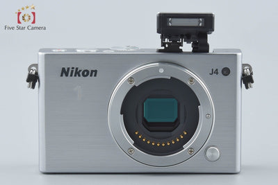 【中古】Nikon ニコン 1 J4 シルバー 標準パワーズームレンズキット シャッター回数僅少 元箱付き