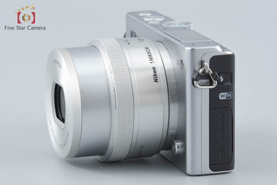 【中古】Nikon ニコン 1 J4 シルバー 標準パワーズームレンズキット シャッター回数僅少 元箱付き