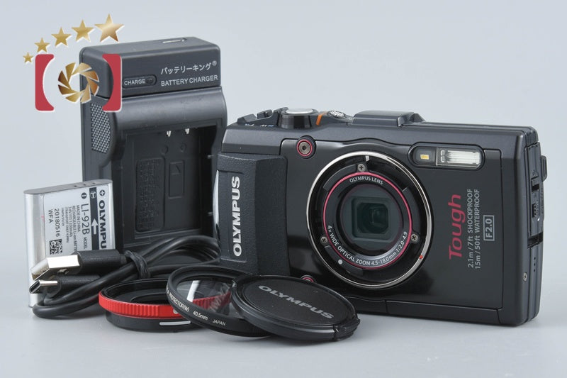 【中古】OLYMPUS オリンパス STYLUS TG-3 Tough ブラック 防水デジタルカメラ シャッター回数僅少