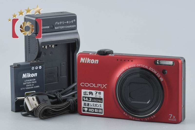 【中古】Nikon ニコン COOLPIX S6000 フラッシュレッド コンパクトデジタルカメラ