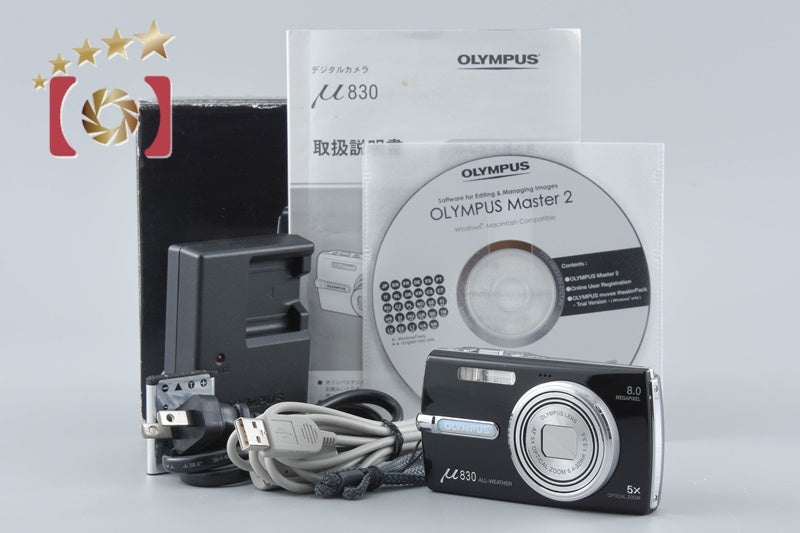 【中古】OLYMPUS オリンパス μ830 ピアノブラック コンパクトデジタルカメラ 元箱付き