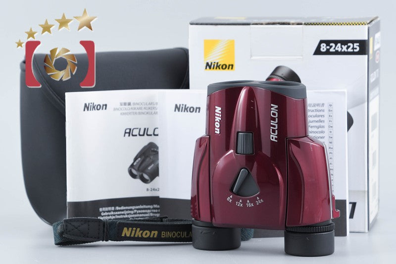 【中古】Nikon ニコン ACULON T11 8-24x25 レッド 双眼鏡 元箱付き