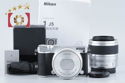 【中古】Nikon ニコン 1 J5 シルバー ダブルズームレンズキット シャッター回数僅少