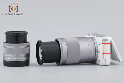 Used Canon EOS M10 Double Zoom Lens Kit White with Original Box