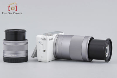 Used Canon EOS M10 Double Zoom Lens Kit White with Original Box
