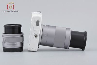 Used Canon EOS M10 Double Zoom Lens Kit White with Original Box