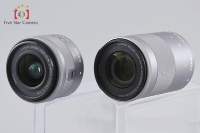 Used Canon EOS M10 Double Zoom Lens Kit White with Original Box