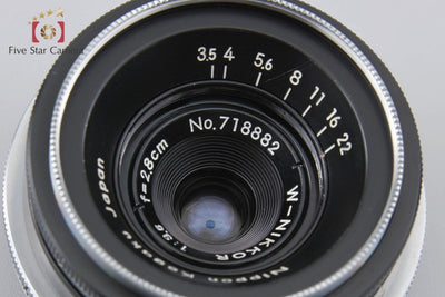 [Used] Nikon W-NIKKOR 28mm f/3.5 Nikon S Mount