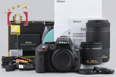 Used: Nikon D5300 AF-P Double Zoom Kit Black with Original Box
