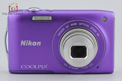 [Used] Nikon Coolpix S3300 Lavender Purple Compact Digital Camera with Original Box