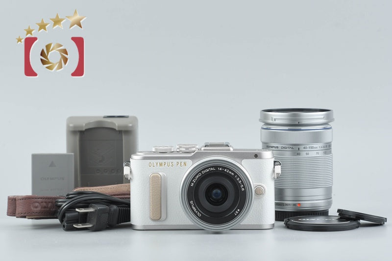 【中古】OLYMPUS オリンパス PEN E-PL8 EZ ダブルズームキット ホワイト シャッター回数僅少