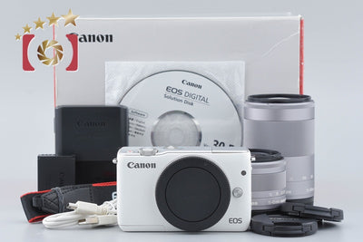 [Used] Canon EOS M10 Double Zoom Lens Kit White with Original Box