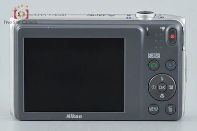[Used] Nikon COOLPIX S3600 Crystal Silver Compact Digital Camera