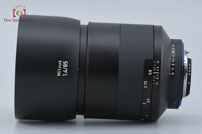 [Used] Carl Zeiss Milvus 85mm f/1.4 ZF.2 T* for Nikon with original box