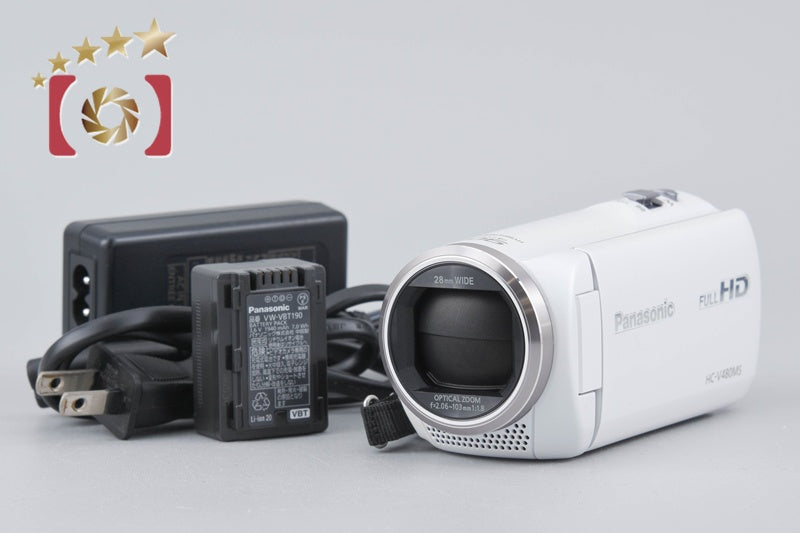 【中古】Panasonic パナソニック HC-V480MS ホワイト デジタルハイビジョンビデオカメラ