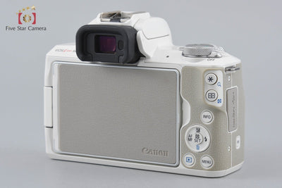 【中古】Canon キヤノン EOS Kiss M ダブルズームキット ホワイト 元箱付き