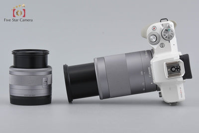 【中古】Canon キヤノン EOS Kiss M ダブルズームキット ホワイト 元箱付き