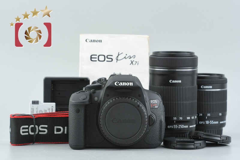 【中古】Canon キヤノン EOS Kiss X7i ダブルズームキット シャッター回数僅少