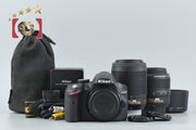 【中古】Nikon ニコン D3200 ダブルズームキット ブラック シャッター回数僅少