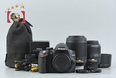 【中古】Nikon ニコン D3200 ダブルズームキット ブラック シャッター回数僅少