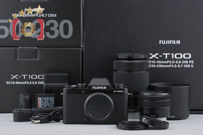 [Used] FUJIFILM X-T100 Double Zoom Lens Kit Black with Original Box