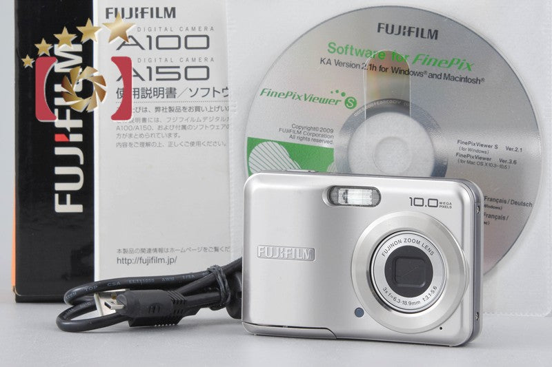 [Used] FUJIFILM FinePix A100 Silver Compact Digital Camera with Original Box