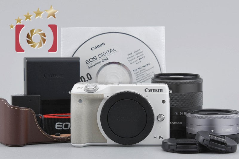 [Used] Canon EOS M3 White Double Lens Kit