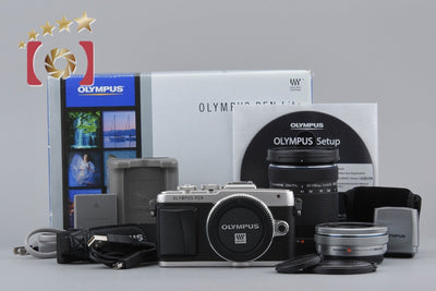[Used] OLYMPUS Olympus PEN Lite E-PL7 EZ Double Zoom Kit Silver, Low Shutter Count, With Original Box