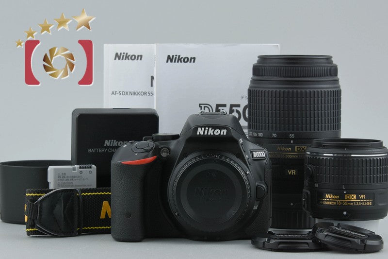 [Used] Nikon D5500 Black Double Zoom Kit, Low Shutter Count
