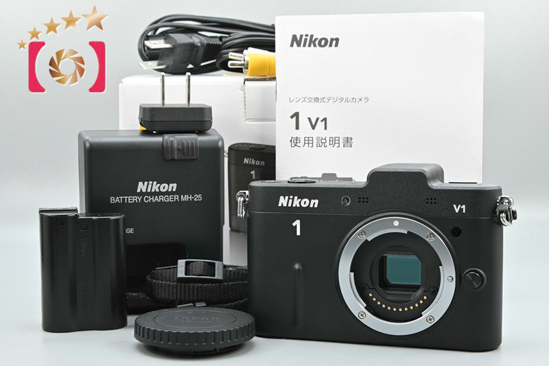 【中古】Nikon ニコン 1 V1 ブラック ミラーレス一眼カメラ シャッター回数僅少