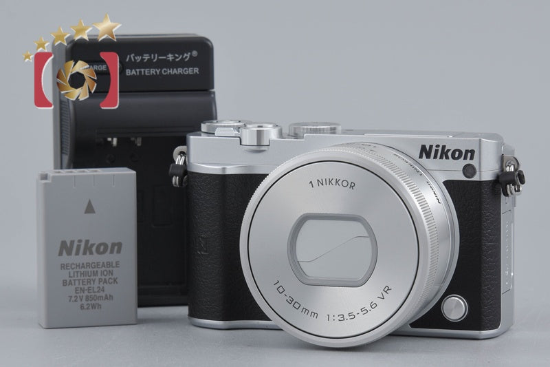 【中古】Nikon ニコン 1 J5 シルバー 標準パワーズームキット シャッター回数僅少