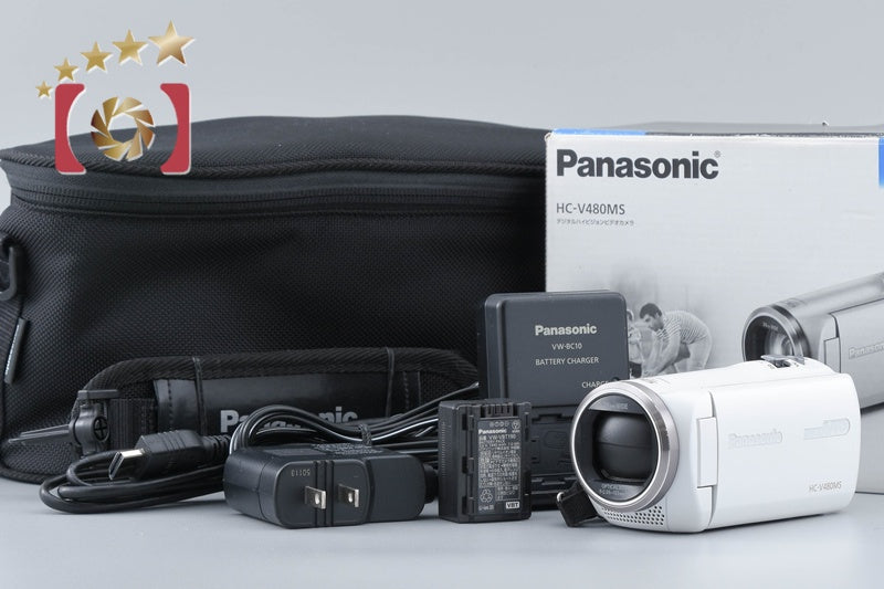 [Used] Panasonic HC-V480MS White Digital High-Definition Video Camera with Original Box