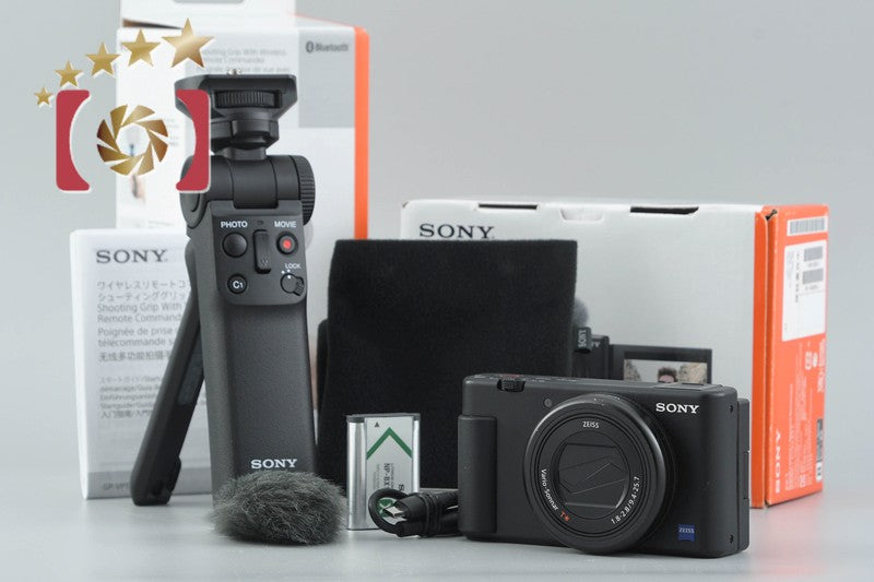 Used SONY VLOGCAM ZV-1 Black + GP-VPT2BT Shooting Grip with Original Box